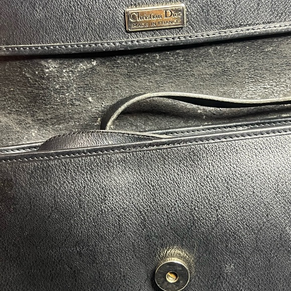 Dior Vintage Crossbody Bag Handbag Purse Black Leather - Made in France - Picture 12 of 13